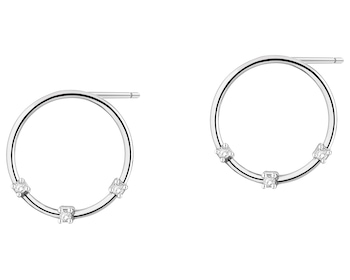 Kolczyki srebrne z cyrkoniami - koła