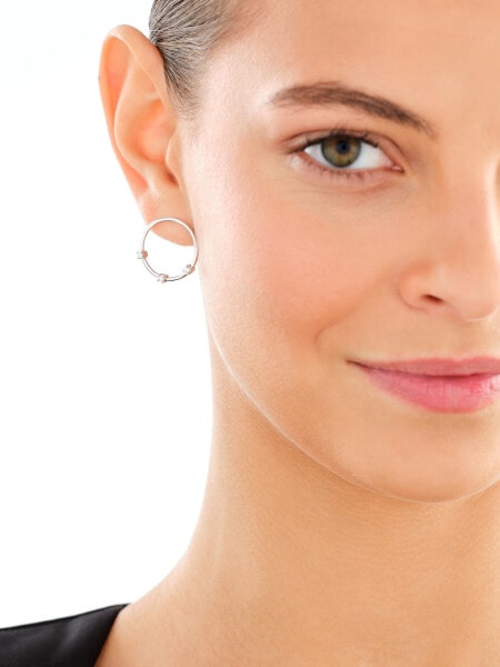 Stříbrné náušnice se zirkony - kroužky