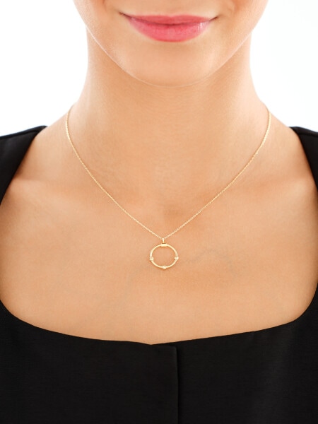 Pozlacený stříbrný náhrdelník - kroužek