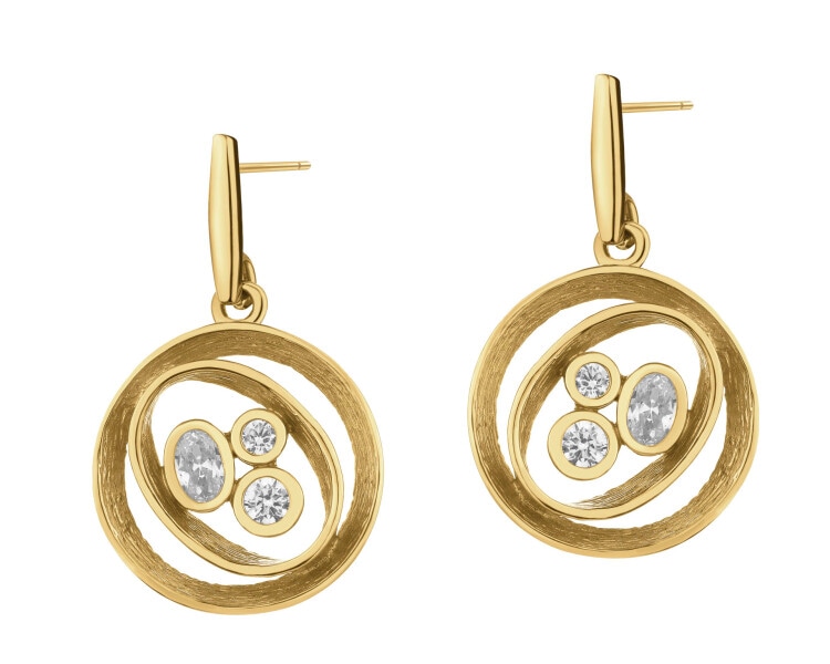 Kolczyki srebrne z cyrkoniami - koła