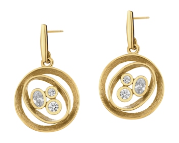 Kolczyki srebrne z cyrkoniami - koła