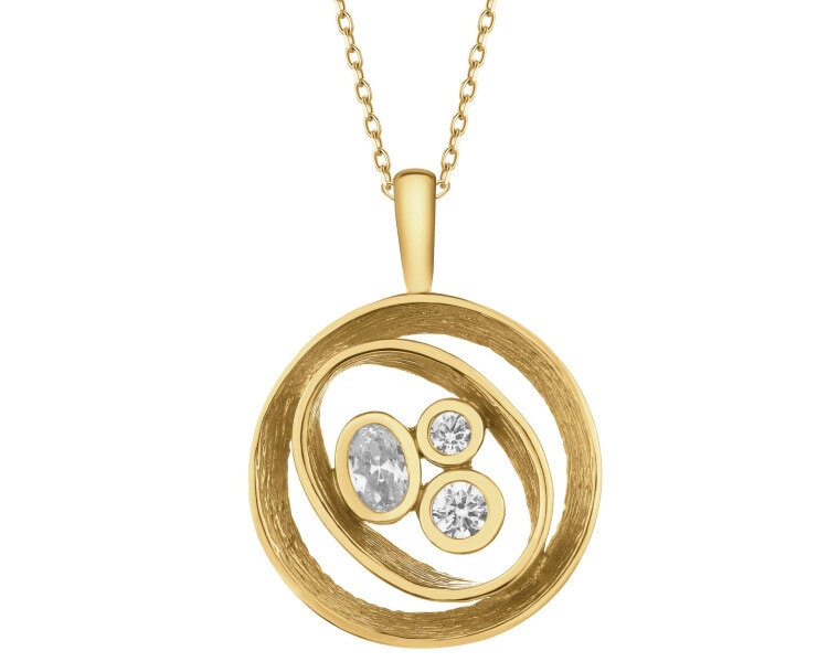 Zawieszka srebrna z cyrkoniami - koło