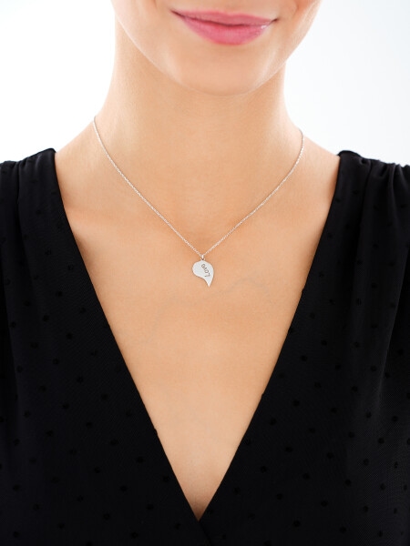 Srebrne naszyjniki dla par - komplet - serce, love