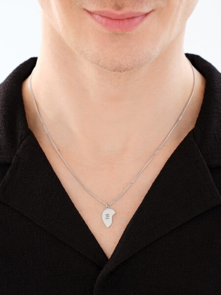 Srebrne naszyjniki dla par - komplet - serce, love