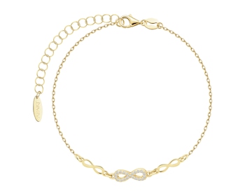 Bransoletka srebrna z cyrkoniami - nieskończoności