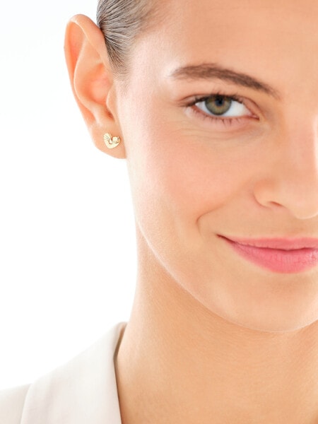 Zlaté náušnice a přívěsek - souprava - srdce