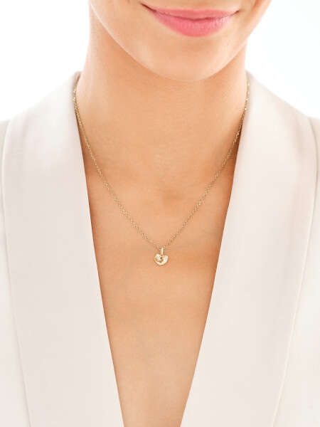 Zlaté náušnice a přívěsek - souprava - srdce