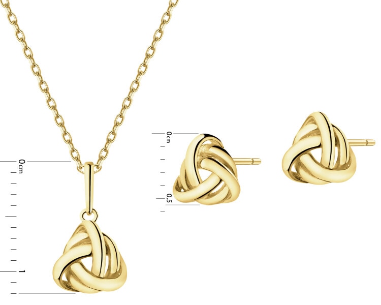 Zlaté náušnice a přívěsek - souprava