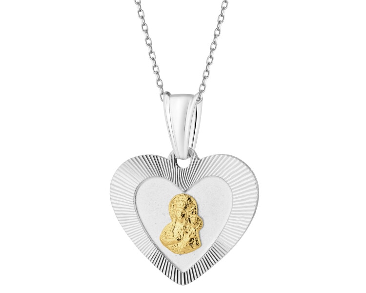 Zawieszka srebrna - medalik Matka Boska Częstochowska