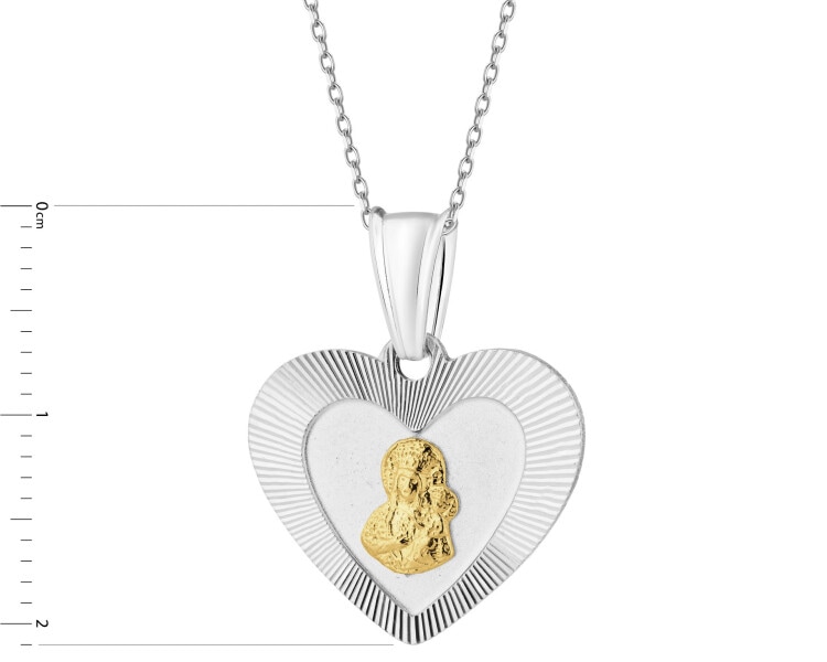 Zawieszka srebrna - medalik Matka Boska Częstochowska