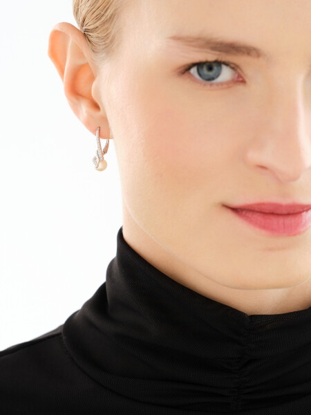 Stříbrné náušnice s perlami a zirkony