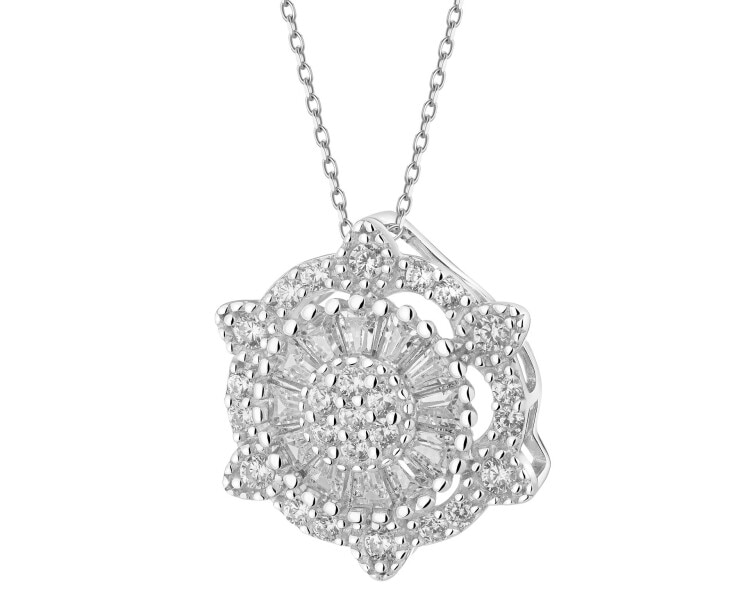 Zawieszka srebrna z cyrkoniami - rozeta