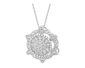 Zawieszka srebrna z cyrkoniami - rozeta