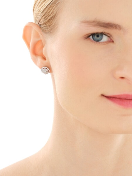 Stříbrné náušnice se zirkony - rozety