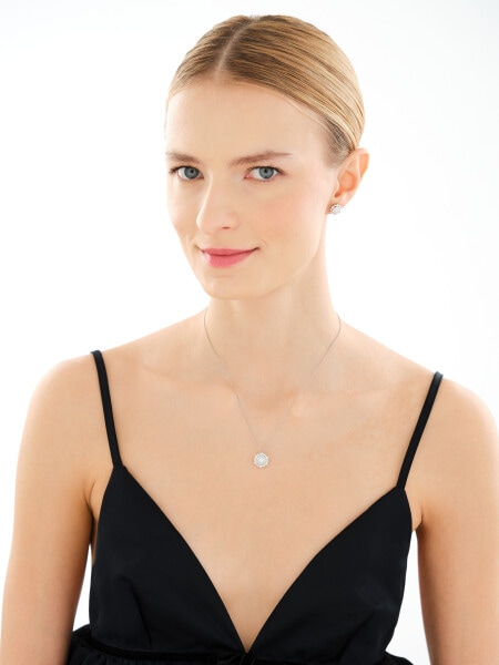 Stříbrné náušnice se zirkony - rozety