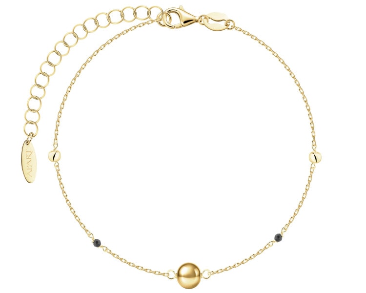 Bransoletka srebrna z cyrkoniami - kulki