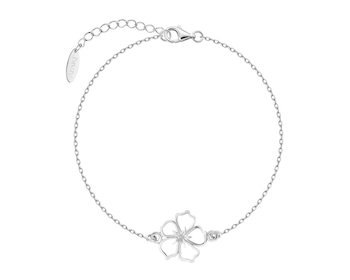 Bransoletka srebrna - kwiat