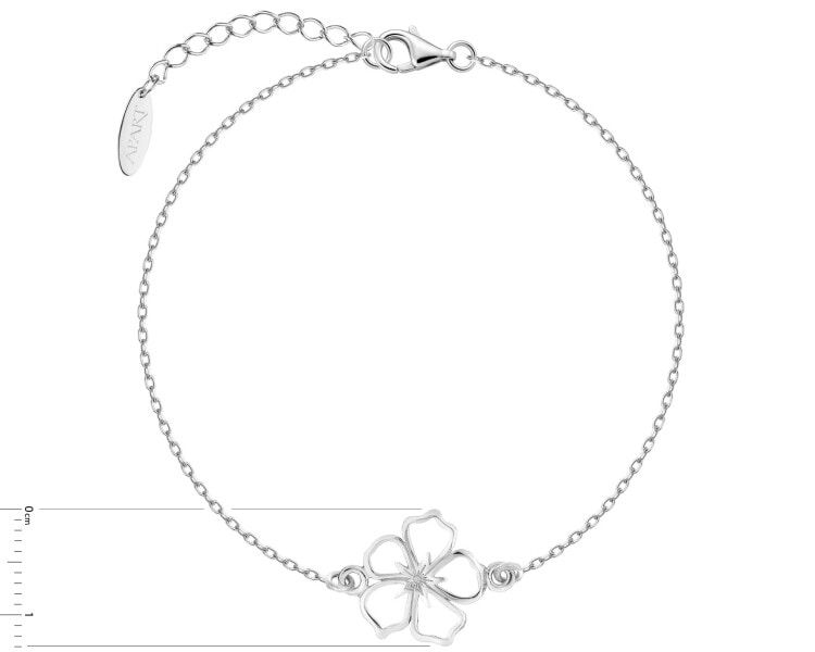 Bransoletka srebrna - kwiat