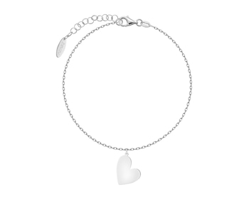 Bransoletka srebrna - serce