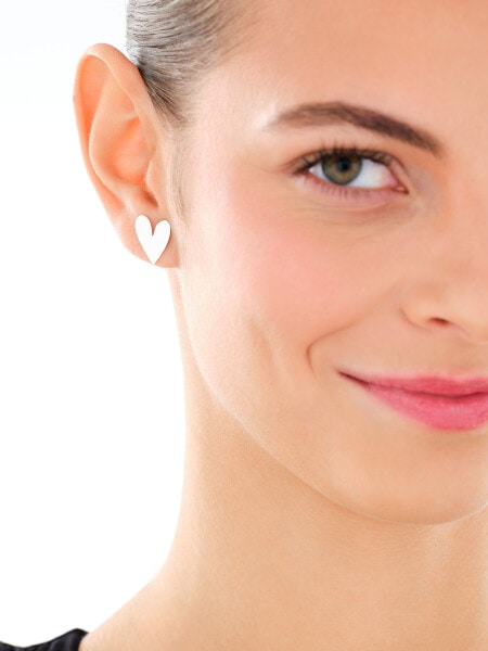 Stříbrné náušnice - srdce