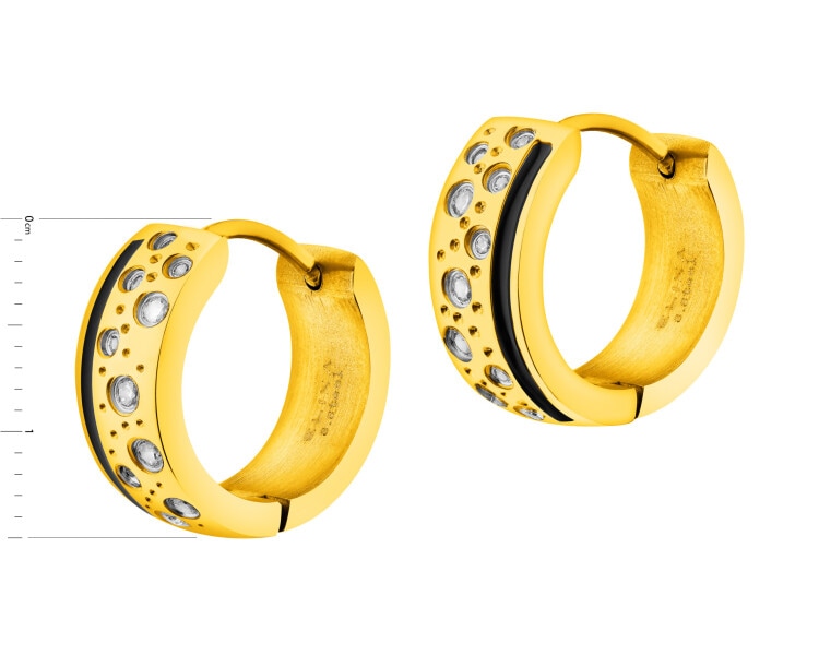 Stainless Steel Hoop Earring with Cubic Zirconia