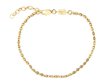 Bransoletka z mosiądzu pozłacana z hematytami