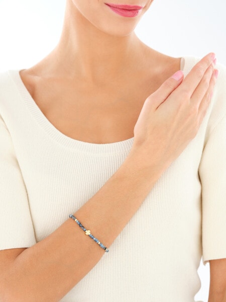 Gold-Plated Brass Bracelet with Kyanite