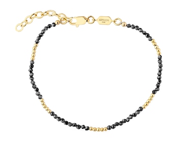 Bransoletka z mosiądzu pozłacana z hematytami