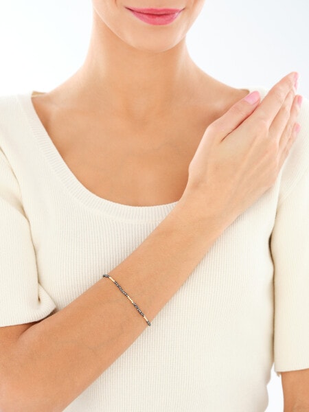 Bransoletka z mosiądzu pozłacana z hematytami