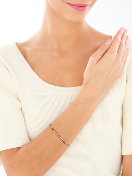 Bransoletka z mosiądzu pozłacana z hematytami