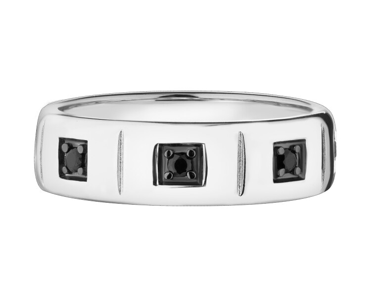 Obrączka srebrna ze spinelami syntetycznymi