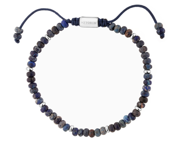 Bransoletka ze stali szlachetnej z jaspisami