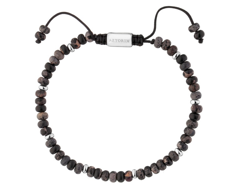 Bransoletka ze stali szlachetnej z jaspisami