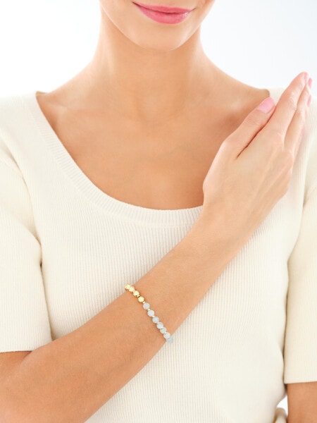 Bransoletka z mosiądzu pozłacana z akwamarynami