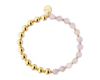 Bransoletka z mosiądzu pozłacana z ametystami