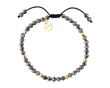 Bransoletka z mosiądzu pozłacana z kamieniami jubilerskimi