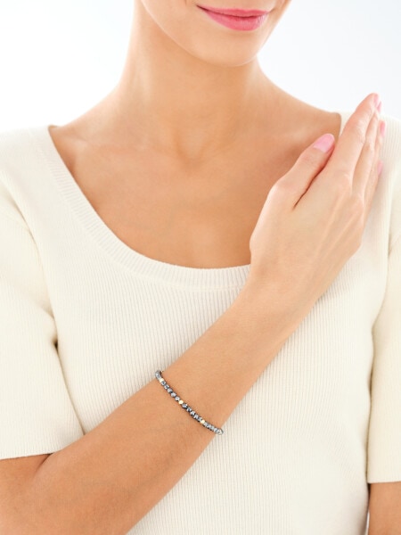 Bransoletka z mosiądzu pozłacana z kamieniami jubilerskimi