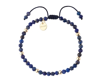 Bransoletka z mosiądzu pozłacana z lapisem lazuli