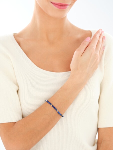 Bransoletka z mosiądzu pozłacana z lapisem lazuli