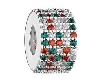 Zawieszka srebrna beads z cyrkoniami