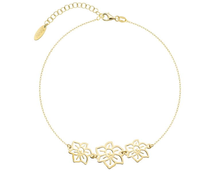 Bransoletka srebrna - kwiaty