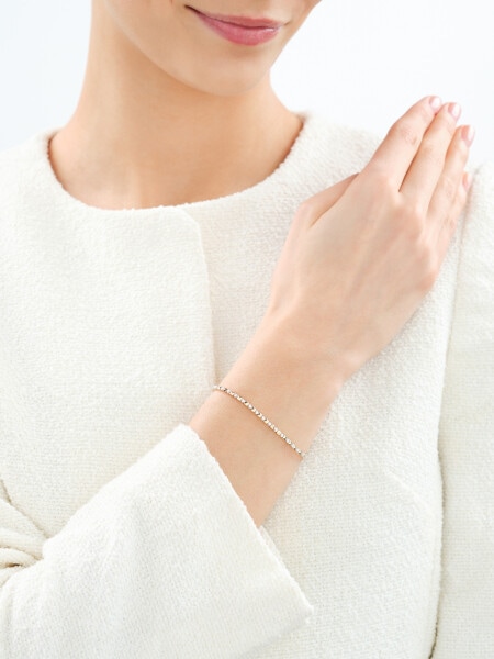 14 K Rhodium-Plated Yellow Gold Bracelet with Diamonds - 0,25 ct - fineness 14 K