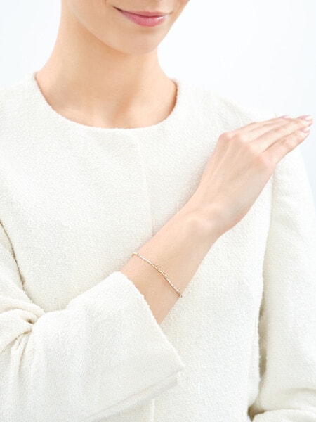 14 K Rhodium-Plated Yellow Gold Bracelet with Diamonds - 0,30 ct - fineness 14 K