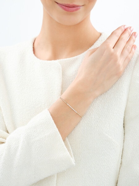 14 K Rhodium-Plated Yellow Gold Bracelet with Diamonds - 0,08 ct - fineness 14 K