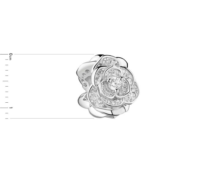 Rhodium Plated Silver Pendant with Cubic Zirconia