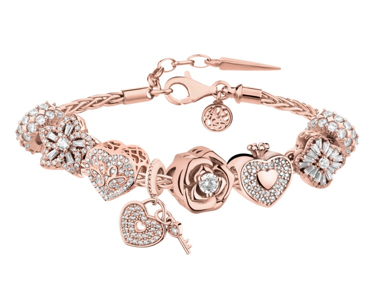 Bransoleta beads zestaw - kwiat, róża, serce, łabędzie, kluczyk, korona