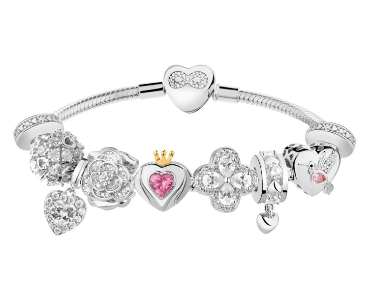 Bransoleta beads zestaw - serce, róża, koliber, korona, nieskończoność