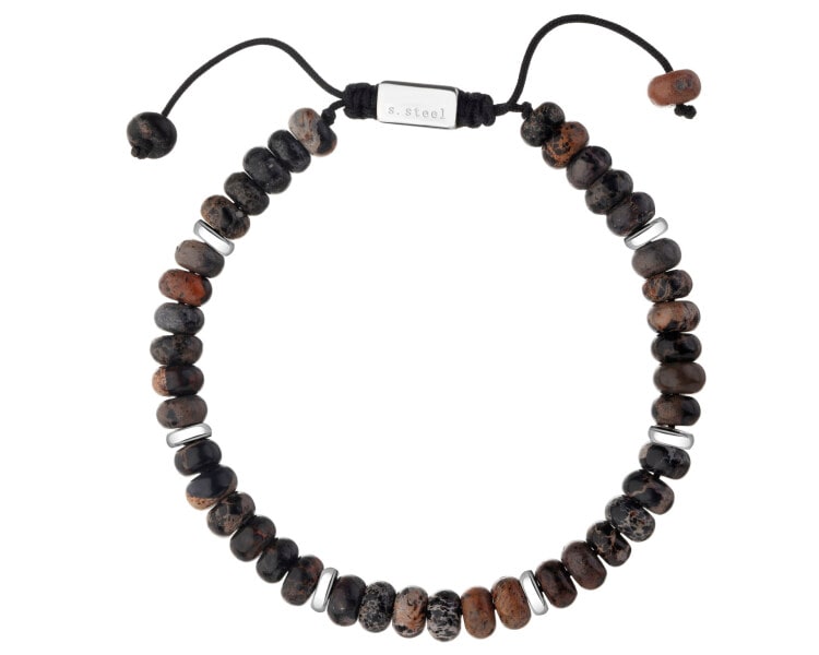 Bransoletka ze stali szlachetnej z jaspisami