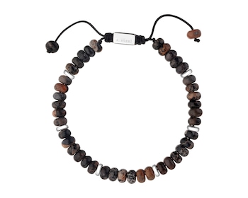 Bransoletka ze stali szlachetnej z jaspisami