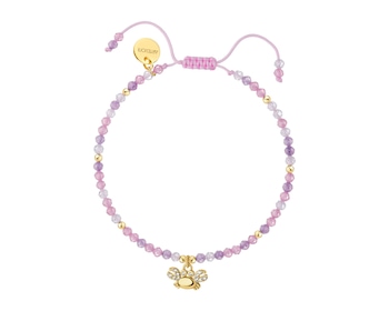 Bransoletka z mosiądzu pozłacana z cyrkoniami - krab